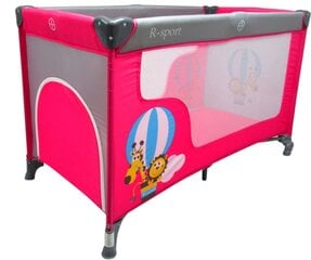 Детская кроватка для путешествий - манеж 120x60cm, розовый цена и информация | Манежи для детей | pigu.lt