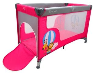 Детская кроватка для путешествий - манеж 120x60cm, розовый цена и информация | Манежи для детей | pigu.lt