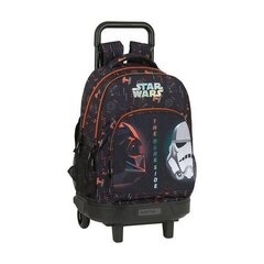 Mokyklinė kuprinė su ratukais Compact Star Wars The Dark SIde, Juoda/Oranžinė цена и информация | Школьные рюкзаки, спортивные сумки | pigu.lt