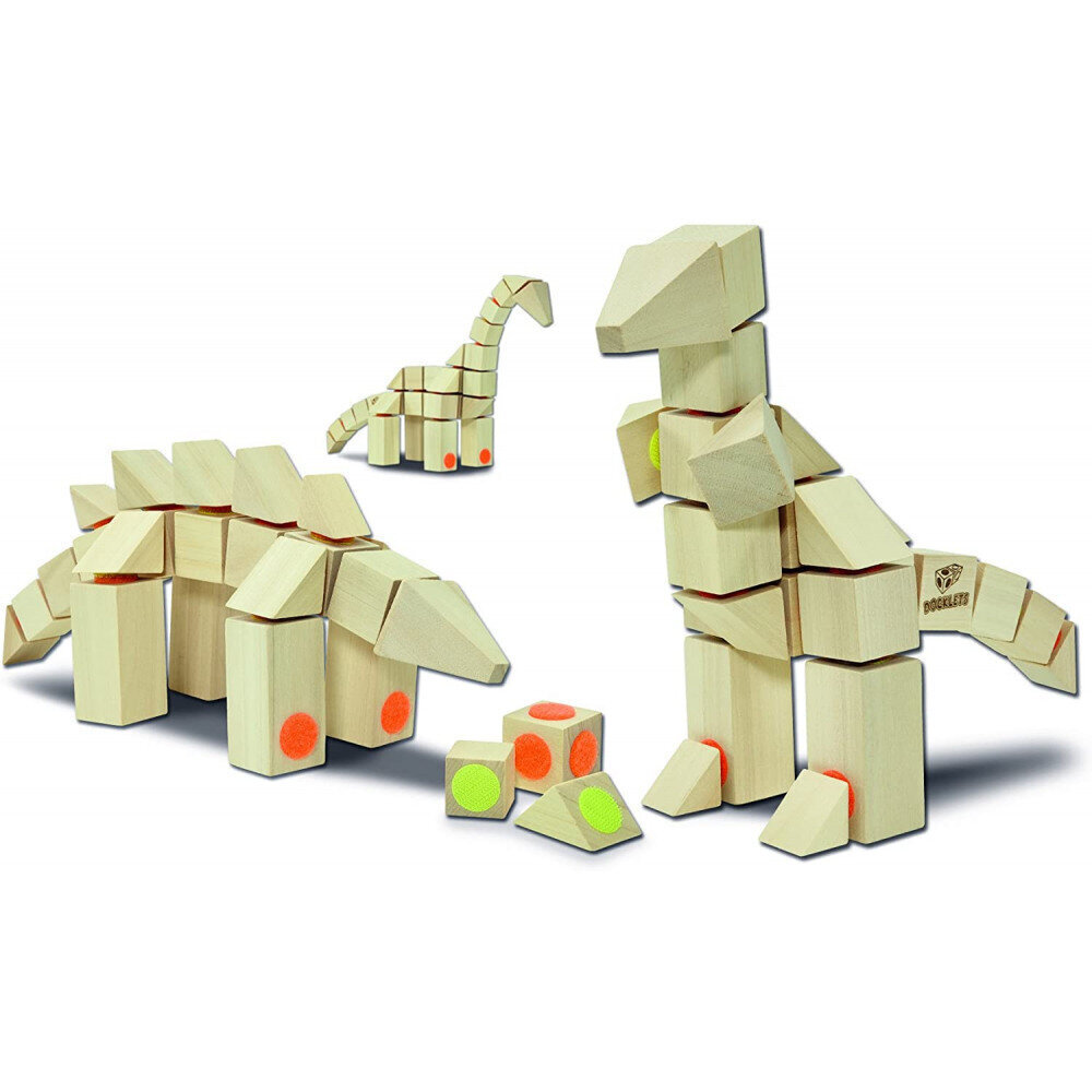 3D mediniai statybiniai blokai, dinozaurų rinkinys, 3 m.+ kaina ir informacija | Konstruktoriai ir kaladėlės | pigu.lt
