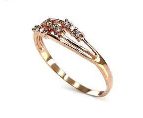 Auksinis žiedas moterims Dydis: 16.5, 0.99 g kaina ir informacija | Žiedai | pigu.lt