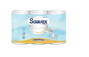 Туалетная бумага SOAVEX Maxi Prestige, 3-слойная, 12 рулонов цена и информация | Туалетная бумага, бумажные полотенца | pigu.lt