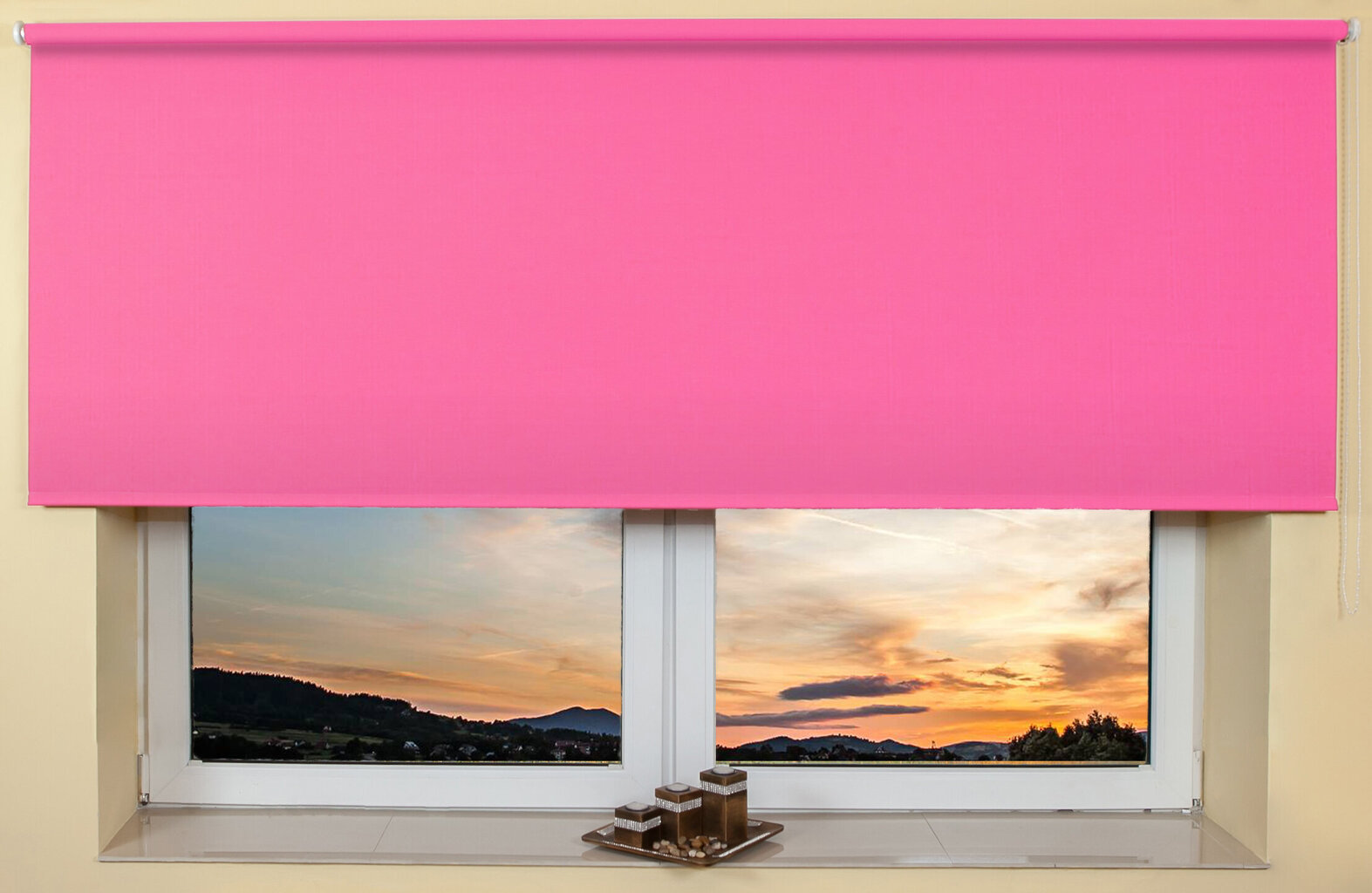 Sieninis / lubų roletas 180x170 cm, 105 Rožinė kaina ir informacija | Roletai | pigu.lt