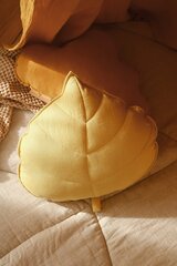 Lininio medaus spalvos lapo pagalvė kaina ir informacija | Dekoratyvinės pagalvėlės ir užvalkalai | pigu.lt