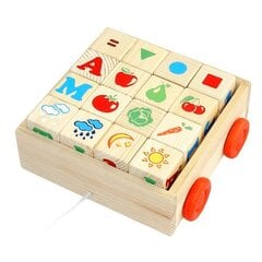 Деревянные кубики, 16 шт. цена и информация | Игрушки для малышей | pigu.lt