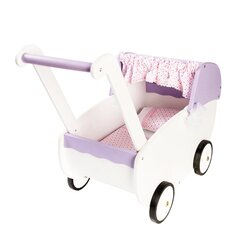 Medinis lėlių vežimas, violetinis, 3 m.+ kaina ir informacija | Žaislai mergaitėms | pigu.lt