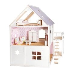Деревянный кукольный домик, фиолетовый цена и информация | Игрушки для девочек | pigu.lt