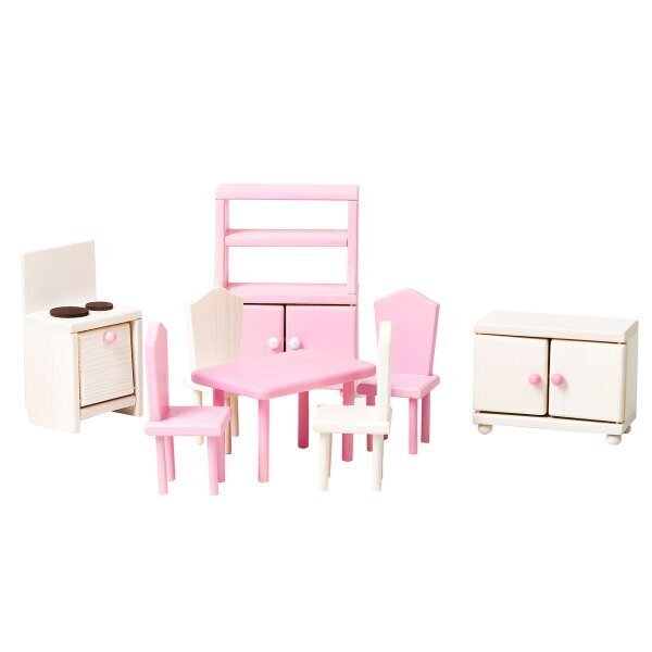 Mediniai baldai lėlių nameliui, 3 m.+ цена и информация | Žaislai mergaitėms | pigu.lt