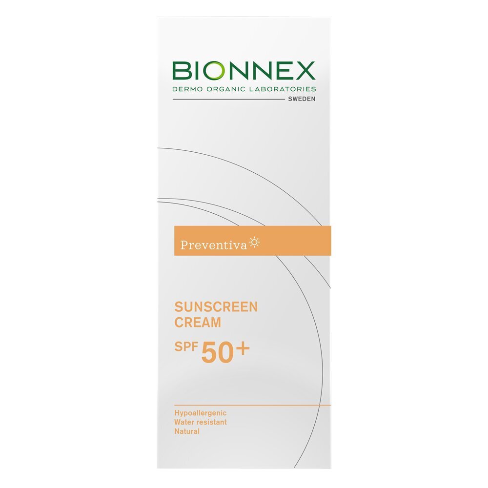 Apsauginis veido ir kūno kremas nuo saulės Bionnex Preventiva SPF 50+, 50 ml цена и информация | Kremai nuo saulės | pigu.lt