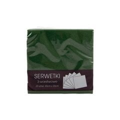 Servetėlės, 33x33 cm, 20 vnt, žalios цена и информация | Скатерти, салфетки | pigu.lt