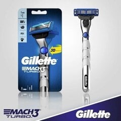 Бритва мужская Gillette Mach3 Turbo 1 шт. цена и информация | Косметика и средства для бритья | pigu.lt