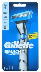 Бритва мужская Gillette Mach3 Turbo 1 шт. цена и информация | Косметика и средства для бритья | pigu.lt