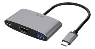 Адаптер Deltaco USBC-HDMI22 USB-C/HDMI/USB A цена и информация | Адаптеры, USB-разветвители | pigu.lt