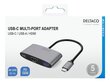 Adapteris Deltaco USBC-HDMI22 USB-C/HDMI/USB A kaina ir informacija | Adapteriai, USB šakotuvai | pigu.lt