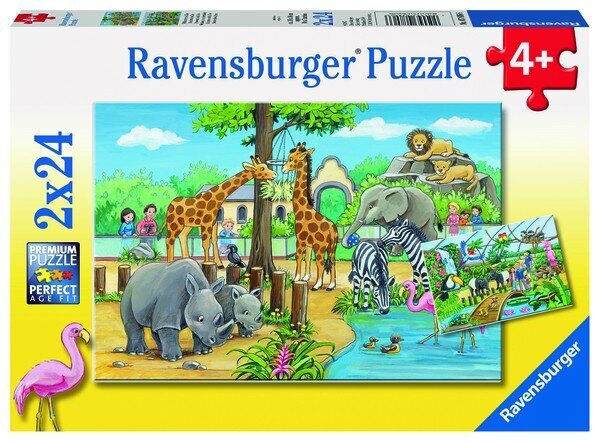 Dėlionės Ravensburger Zoo, 2x24 d. kaina ir informacija | Dėlionės (puzzle) | pigu.lt