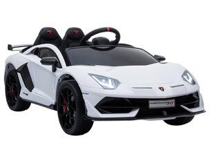 Dvivietis vaikiškas elektromobilis Lamborghini Aventador, baltas kaina ir informacija | Elektromobiliai vaikams | pigu.lt