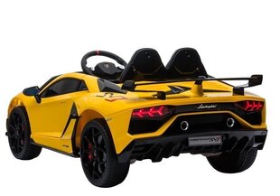 Dvivietis vaikiškas elektromobilis Lamborghini Aventador, geltonas kaina ir informacija | Elektromobiliai vaikams | pigu.lt