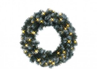 Kalėdinis vainikas su LED lemputėmis 50cm kaina ir informacija | Eglutės, vainikai, stovai | pigu.lt
