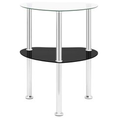 Šoninis staliukas, 38x38x50cm, skaidrus/juodas kaina ir informacija | Kavos staliukai | pigu.lt