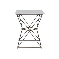 Šoninis stalas DKD Home Decor, Metalas/Stiklas, (45 x 45 x 55.5 cm) kaina ir informacija | Kavos staliukai | pigu.lt