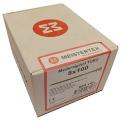 Medsraigčiai Meistertex torx 5x100 geltoni, įl. galva 200 vnt. kaina ir informacija | Tvirtinimo detalės | pigu.lt