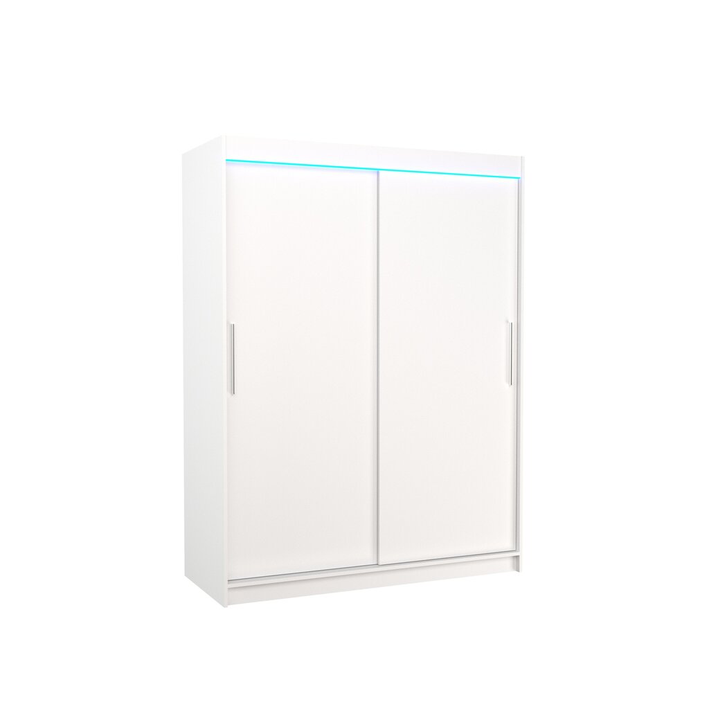 Spinta su LED apšvietimu ADRK Furniture Denver, balta kaina ir informacija | Spintos | pigu.lt