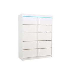 Spinta su LED apšvietimu ADRK Furniture Luft, balta kaina ir informacija | Spintos | pigu.lt