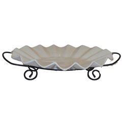 Porcelianinė lėkštė su metaliniu stovu kaina ir informacija | Interjero detalės | pigu.lt