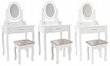 Kosmetinis staliukas su kėdute ir LED apšvietimu Sophia, baltas цена и информация | Kosmetiniai staliukai | pigu.lt