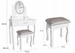 Kosmetinis staliukas su kėdute ir LED apšvietimu Sophia, baltas kaina ir informacija | Kosmetiniai staliukai | pigu.lt