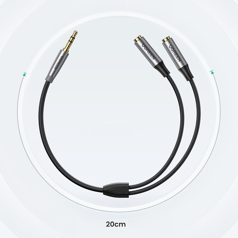 Ugreen, AUX 3.5mm mini jack, 0,2 m kaina ir informacija | Laidai telefonams | pigu.lt