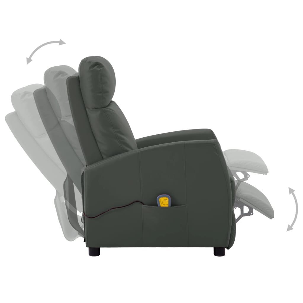 Elektrinė atlošiama masažinė kėdė, pilka kaina ir informacija | Svetainės foteliai | pigu.lt