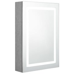 Veidrodinė vonios spintelė su LED, 50x13x70cm, betono pilka kaina ir informacija | Vonios spintelės | pigu.lt