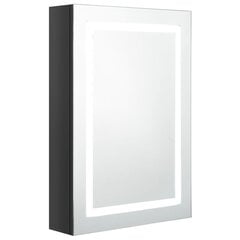 Veidrodinė vonios spintelė su LED, 50x13x70cm, juoda цена и информация | Шкафчики для ванной | pigu.lt