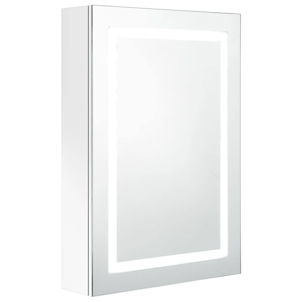 Veidrodinė vonios spintelė su LED, 50x13x70cm, balta kaina ir informacija | Vonios spintelės | pigu.lt