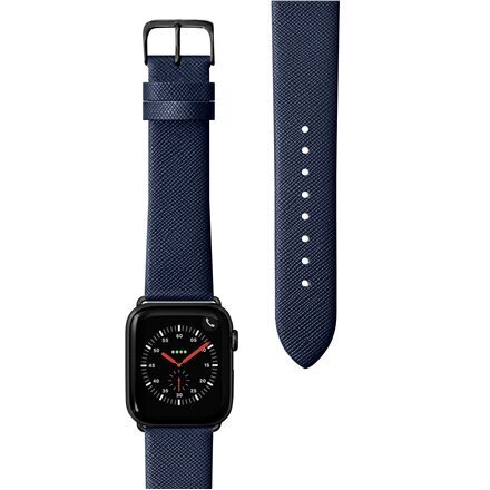 Leather Watch Strap Blue kaina ir informacija | Išmaniųjų laikrodžių ir apyrankių priedai | pigu.lt