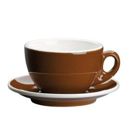 Cilio puodelis kavai su lėkštute, 200 ml, rudas kaina ir informacija | Taurės, puodeliai, ąsočiai | pigu.lt