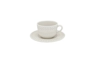 Чашка с блюдцем для чая Sandy Grey Fantasia, 350 мл цена и информация | Стаканы, фужеры, кувшины | pigu.lt