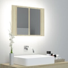 Vonios spintelė vidaXL LED 60, ruda цена и информация | Шкафчики для ванной | pigu.lt