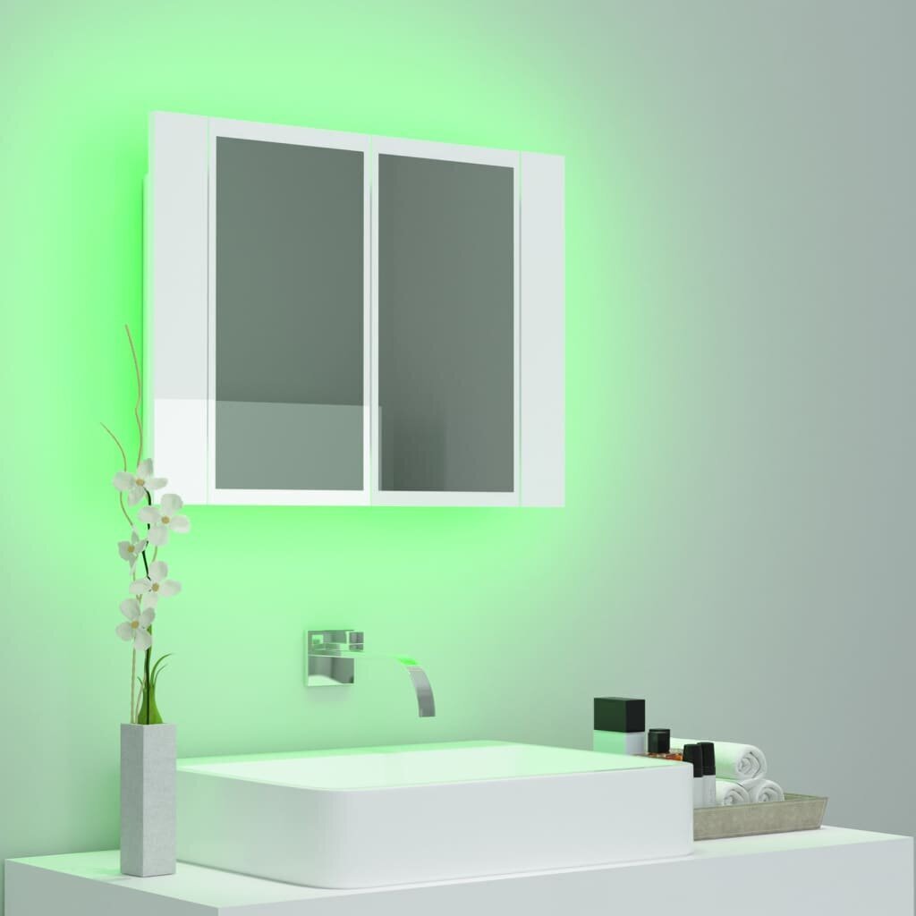 Vonios spintelė vidaXL LED 60, balta kaina ir informacija | Vonios spintelės | pigu.lt
