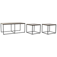 Šoninis salas DKD Home Decor, Medis/Metalas, 3 vnt., (122.5 x 61 x 53 cm), (56 x 51 x 48 cm) kaina ir informacija | Kavos staliukai | pigu.lt