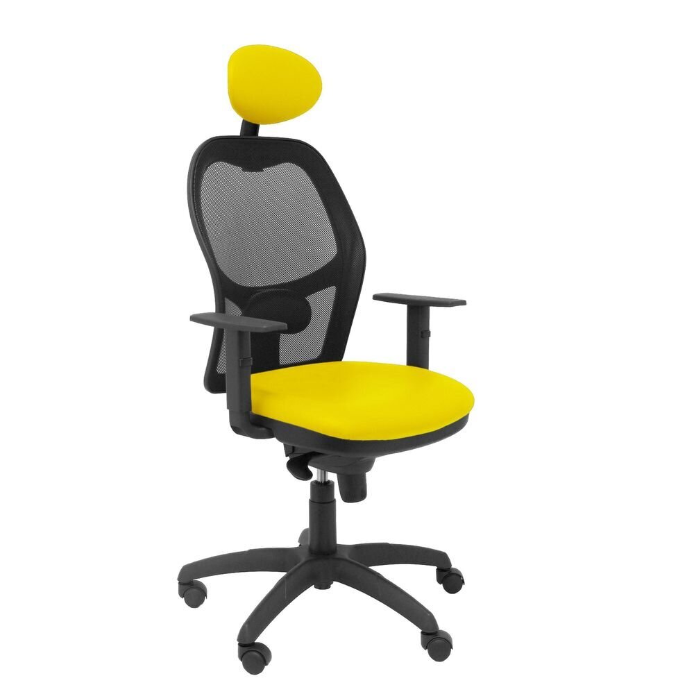 Ofiso kėdė su atrama galvai Jorquera malla Piqueras y Crespo SNSPAMC, geltona цена и информация | Biuro kėdės | pigu.lt