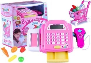 Kasos aparatas su vežimėliu ir priedais Shopping kaina ir informacija | Žaislai mergaitėms | pigu.lt