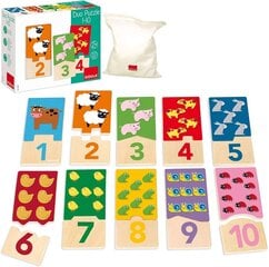 Деревянная головоломка с числами Duo Puzzle 1-10, 20d.  Goula 53329 цена и информация | Пазлы | pigu.lt