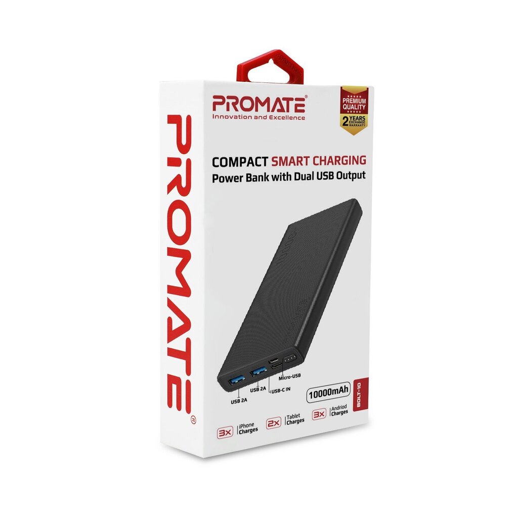 Promate Bolt-10 10000mAh цена и информация | Atsarginiai maitinimo šaltiniai (power bank) | pigu.lt