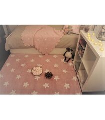 Стираемый хлопковый ковер Stars Pink-White 120x160cм цена и информация | Ковры | pigu.lt