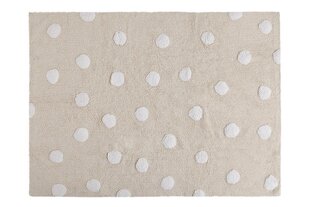 Skalbiamas medvilninis kilimas Polka Dots Beige-White 120x160cm kaina ir informacija | Kilimai | pigu.lt