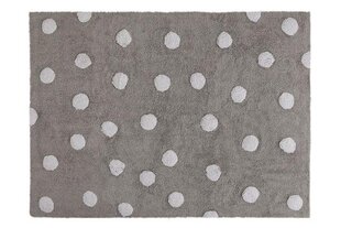 Skalbiamas medvilninis kilimas Polka Dots Grey-White 120x160cm kaina ir informacija | Kilimai | pigu.lt