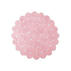 Skalbiamas medvilninis kilimas Little Biscuit Pink Ø140cm kaina ir informacija | Kilimai | pigu.lt
