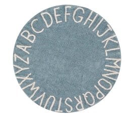 Skalbiamas medvilninis kilimas Round ABC Vintage Blue-Natural Ø150cm kaina ir informacija | Kilimai | pigu.lt